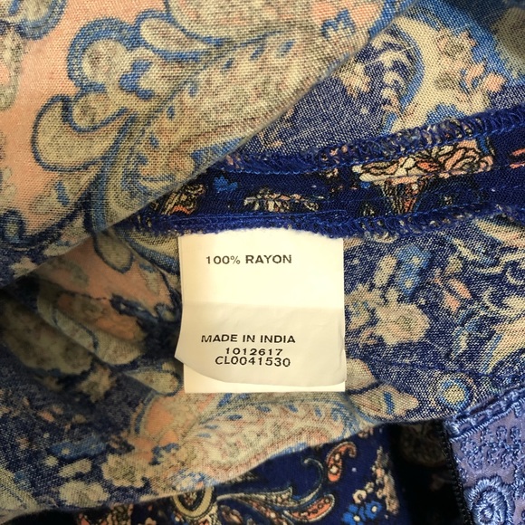 eShakti dress EUC  m/s blue, peasant boho style - Picture 15 of 15